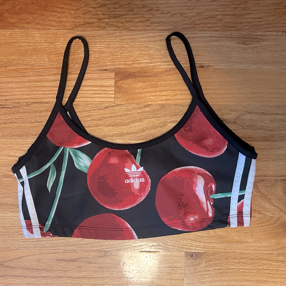 Adidas X HER Cherry Print Sports Bra, size M